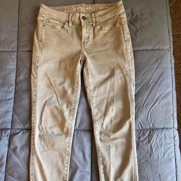 Calvin Klein Denim - Calvin Klein Light Olive Ankle Skinny Jeans